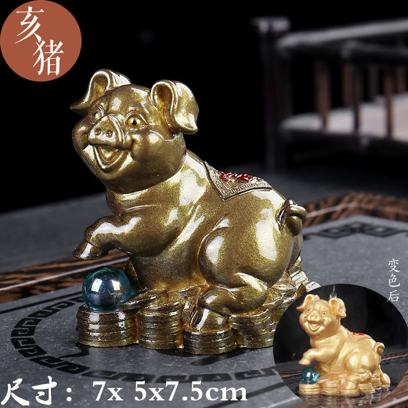 Color changing twelve zodiac animals tea pet ornaments lucky tea toys animal rat ox tiger rabbit dragon snake horse sheep monkey chicken dog pig