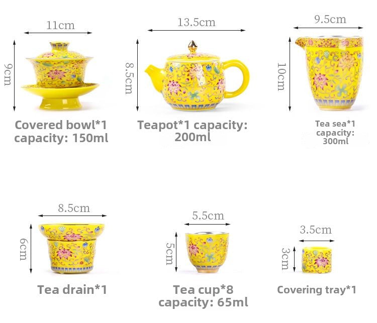 [Kaolin material] Enamel handmade ceramic silver-plated tea set 999 silver automatic tea set Kung Fu teacup tea brewing household teapot