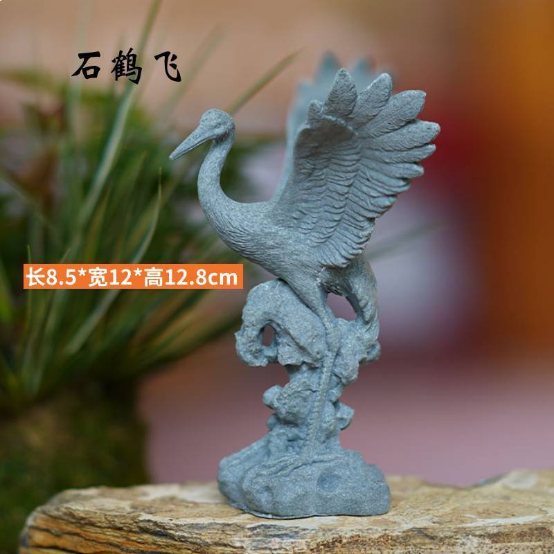 Zen ornaments crane white horse don't get angry desktop study pen holder tea pet fish tank gardening potted landscaping micro landscape