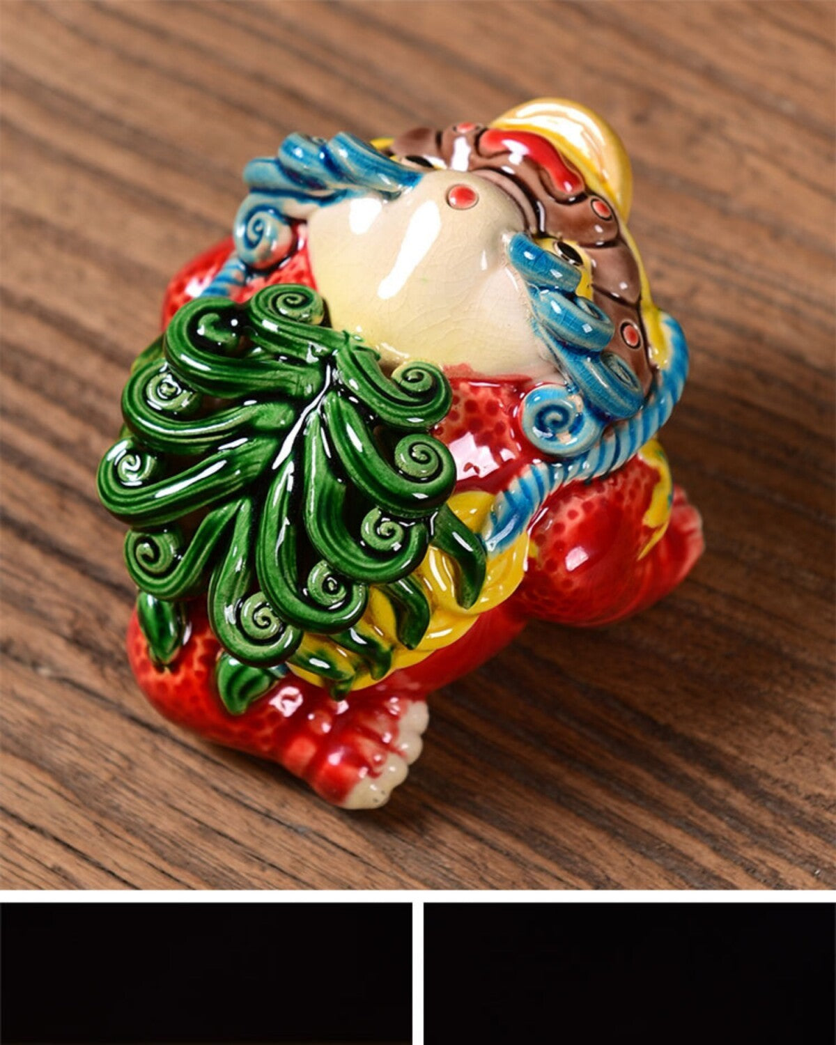 Creative painted pottery unicorn golden toad tea pet Jingdezhen ceramic handmade creative Zen ornaments can be kept small ornaments