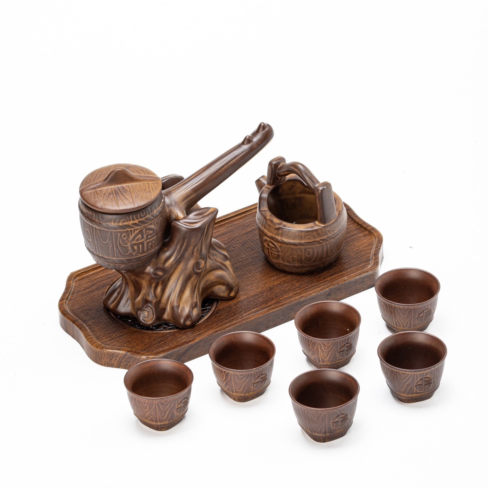 [Modern Chinese style] Special price lazy fully automatic Kung Fu tea set for home drinking tea, high-end, simple, retro, creative, ceramic, anti-scalding