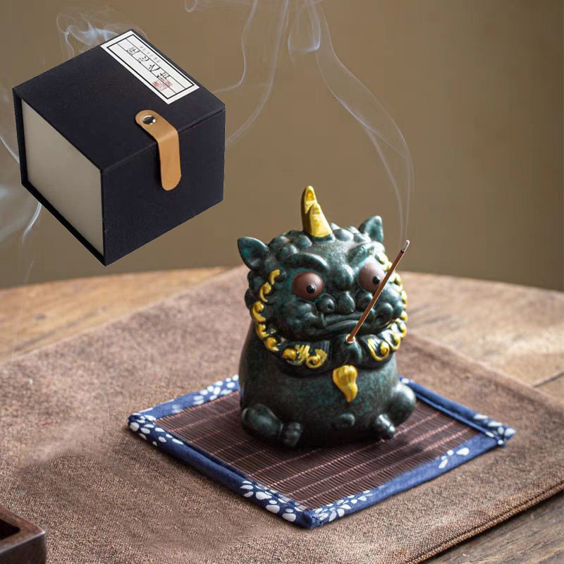 Creative ceramic Pixiu aromatherapy furnace ornaments home indoor fortune kiln change tea pet tea play line incense holder incense burner