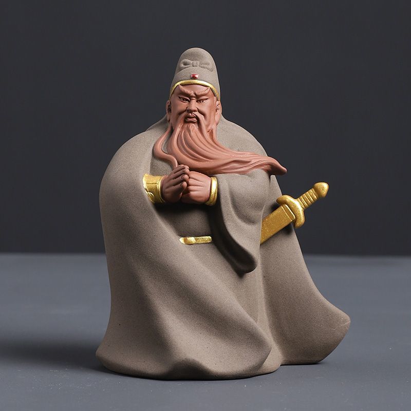 Purple sand can be used to raise the martial saint Guan Yu small ornaments home fortune-attracting boutique Guan Gong decoration tea pet tea play tea table decoration