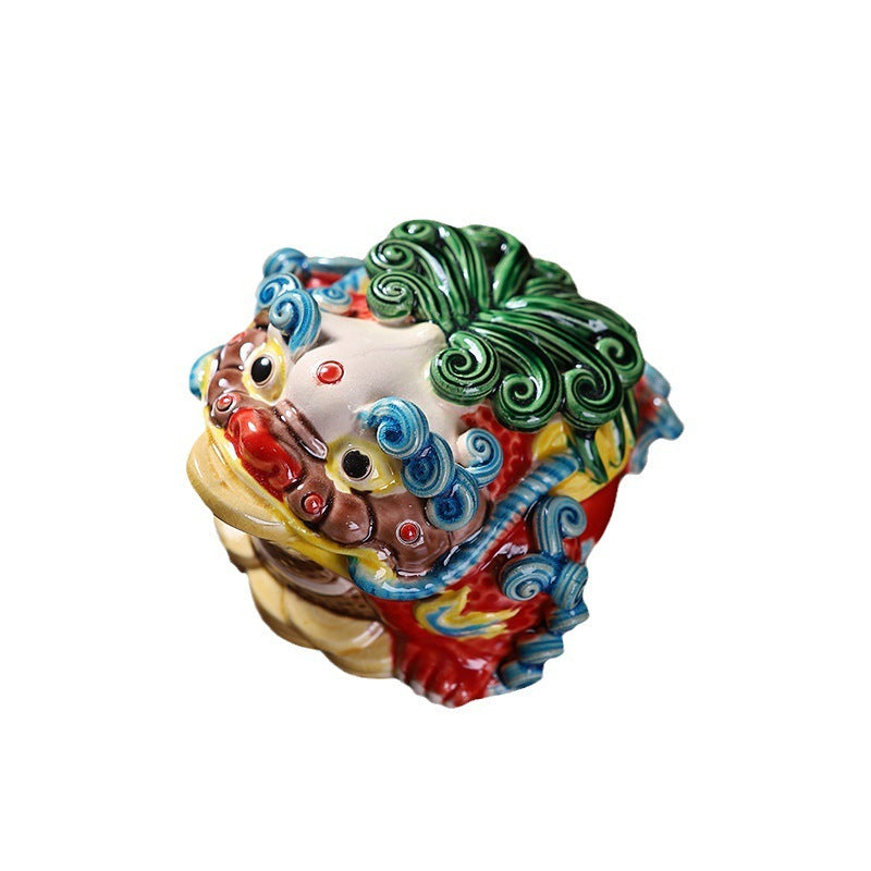 Cute cartoon golden toad Pixiu ceramic pottery tea pet ornaments tea toys can be raised in the living room tea table car