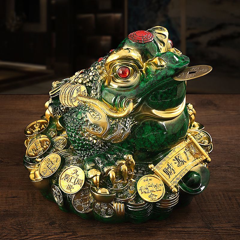 Lucky Golden Toad Ornaments Rotating Three-legged Toad Entrance TV Cabinet Office Decoration Shop Opening Hotel Gift