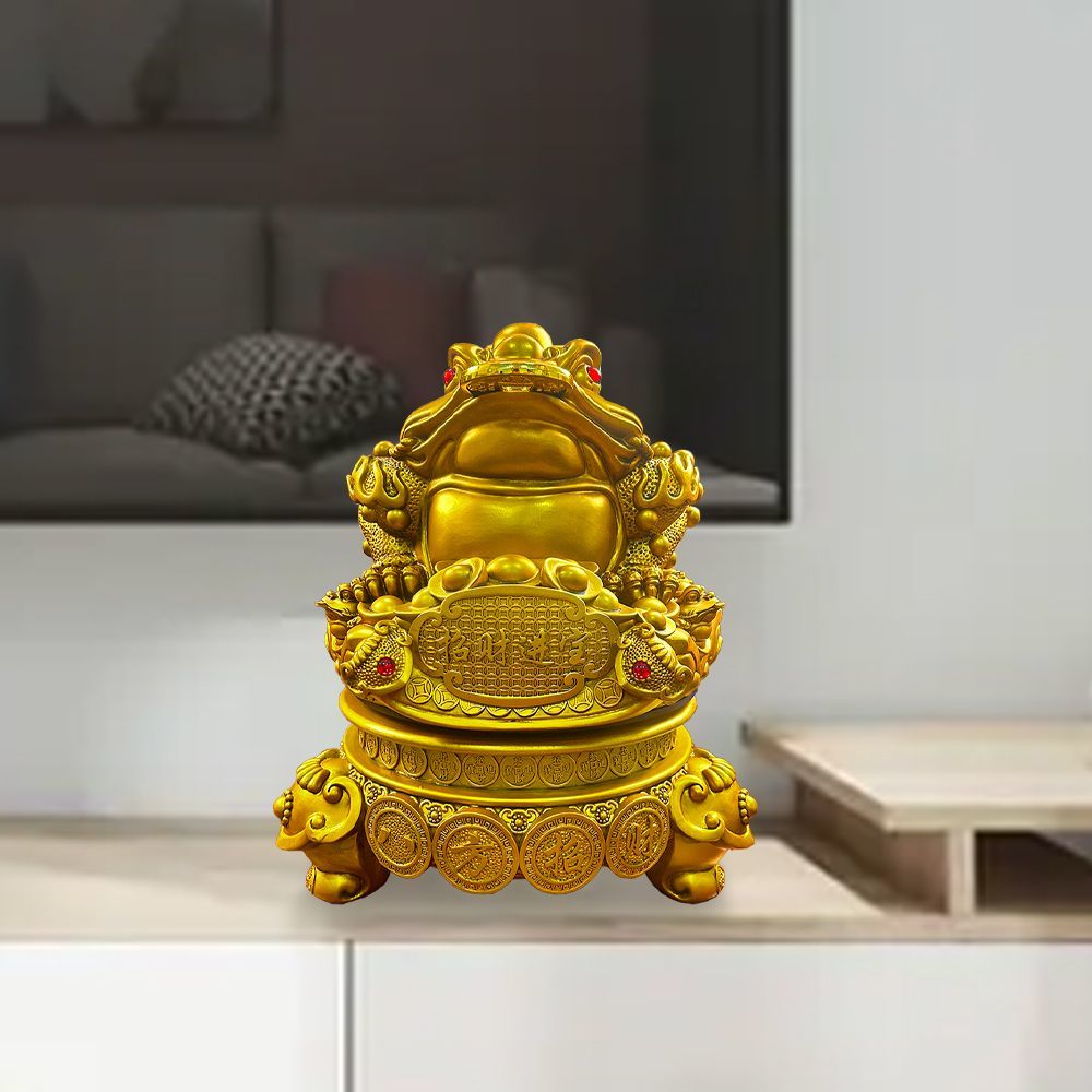 Golden Toad Office Desktop Living Room Decoration Ornaments Fortune TV Cabinet Cashier Desk Front Desk Crafts Opening Gift