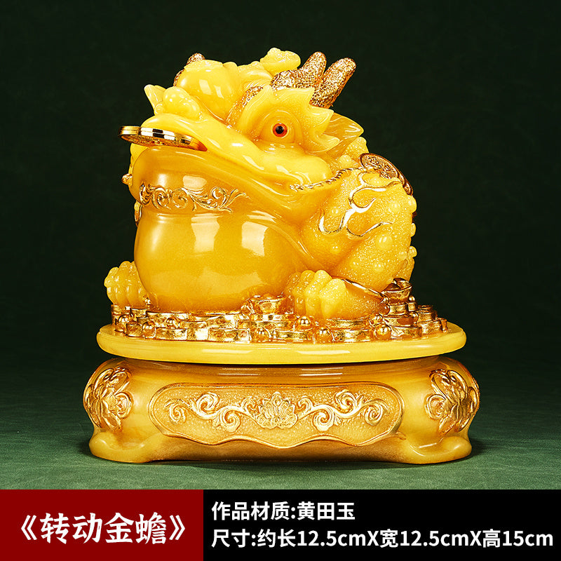 Jade golden toad ornaments to attract wealth golden cicada toad living room high-end atmosphere office table shop relocation opening gift