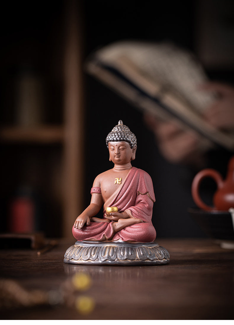 New Chinese Zen Sakyamuni Buddha small ornaments ceramic desktop Tathagata Buddha tea pet decoration crafts