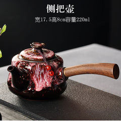 Kung Fu tea set household complete set office reception Jianzhan kiln change Jun kiln living room teapot tea cup simple