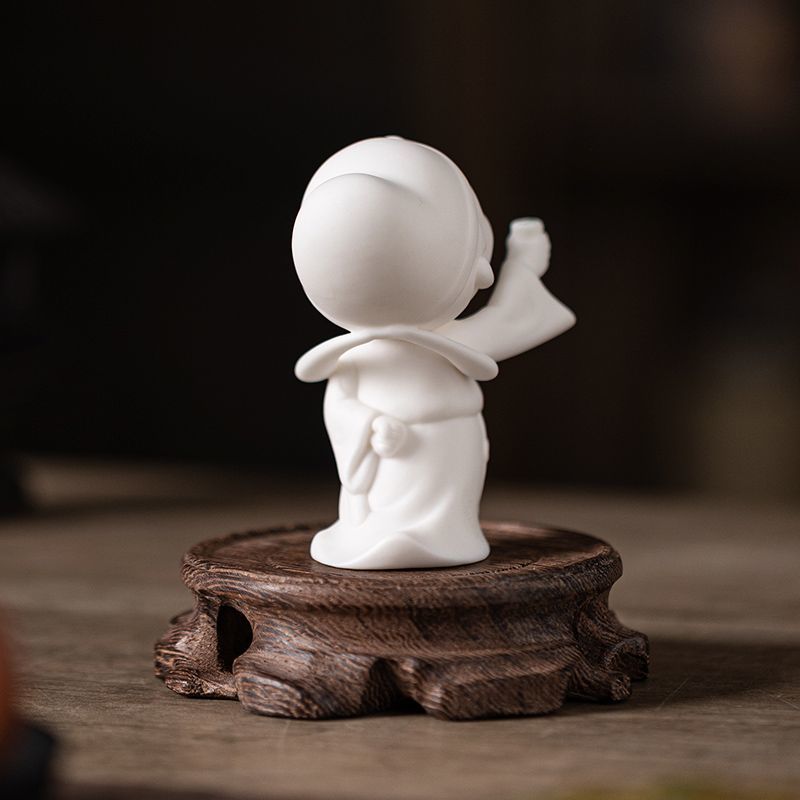 Creative white porcelain Li Bai tea pet small ornaments character home living room study porch office desktop boutique decoration