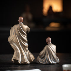 [Retro and old design] Chinese style purple sand little monk tea pet ornaments Zen ceramic figures tea room tea table decoration tea ceremony space furnishings