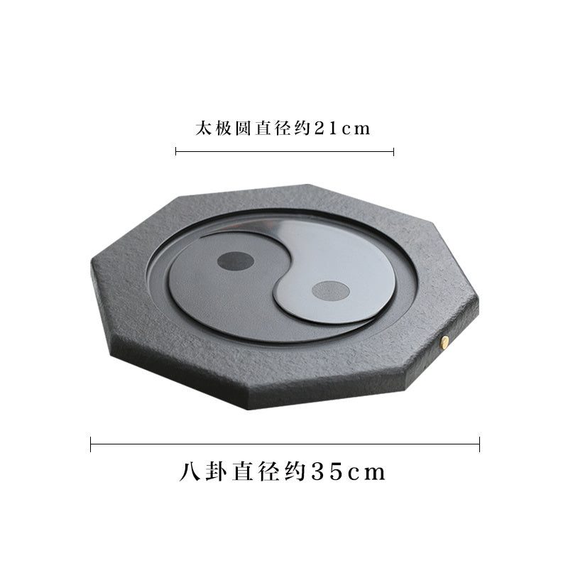 Tai Chi Bagua Wujin Stone Tea Tray Natural Raw Stone Round Stone Tea Sea Tea Set Home Integrated Stone Tea Tray Dual Use