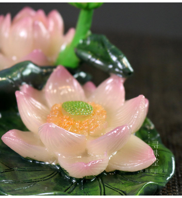 Flower blossoms and wealth color changing tea pet | New creative resin tea play peony lotus personalized tea tray tea ceremony small ornaments