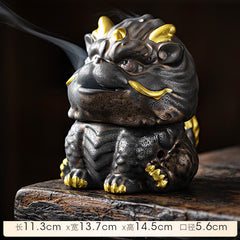 Kirin Incense Burner Suanni Ceramic Mugwort Creative Incense Burner Sandalwood Agarwood Tea Pet Zen Mythical Beast Ornaments