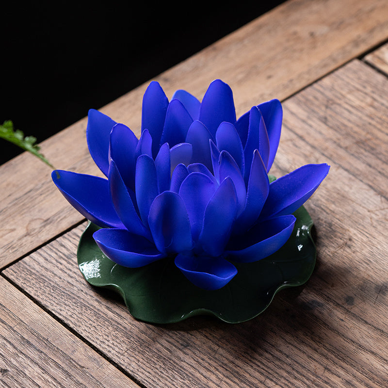 Ceramic color-changing lotus pure hand-made flower Zen ornaments can be inserted with incense Kung Fu tea ceremony color-changing tea pet tea set incense