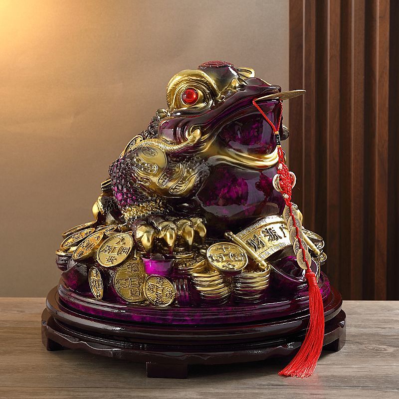 Purple Qi Donglai Lucky Golden Toad Ornaments High-end Opening Gift Office Home Shop Bar Golden Cicada Crafts