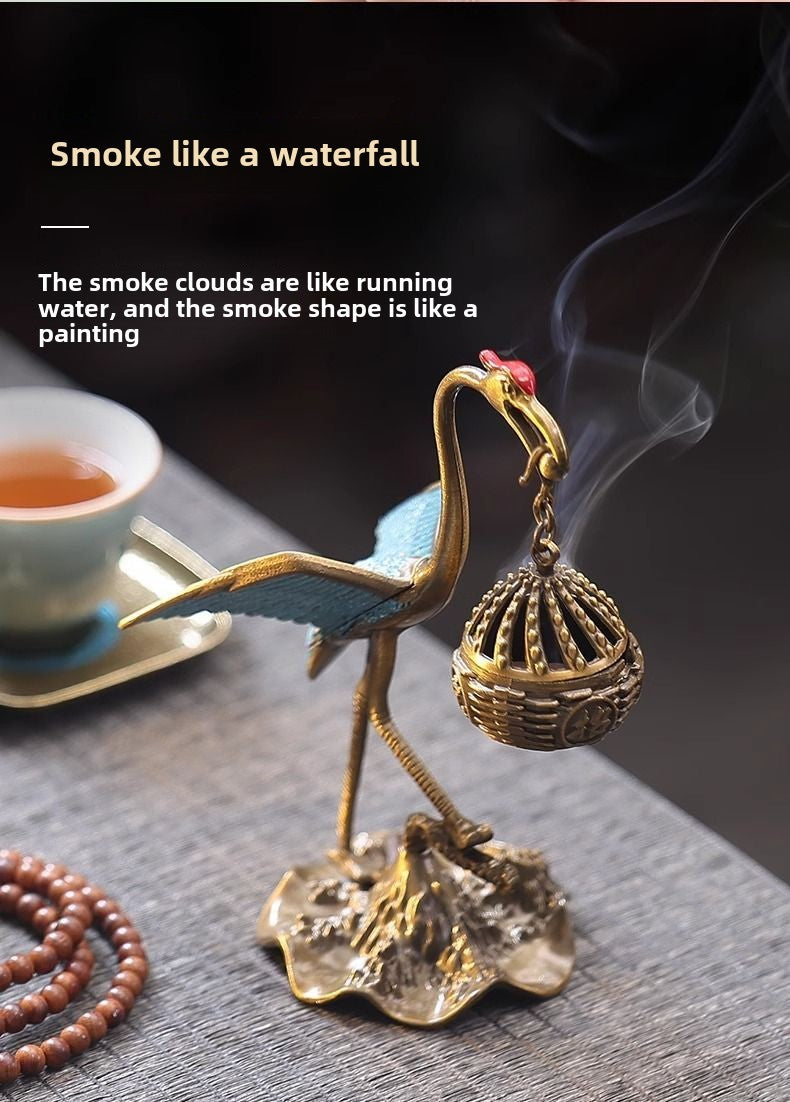 Flying crane incense burner home indoor tea pet tea table small ornaments incense burner small plate incense burner Chinese style incense burner