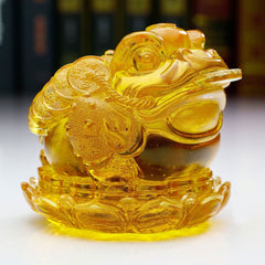 Eight directions to bring wealth three-legged golden toad fortune ornaments shop town house shop prosperous wealth living room gathering wealth glass toad crystal