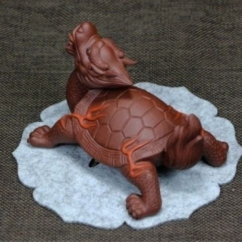 Yixing boutique purple sand hot-selling fortune dragon turtle high-end home hand-made personality purple sand tea pet ornaments town house can be raised