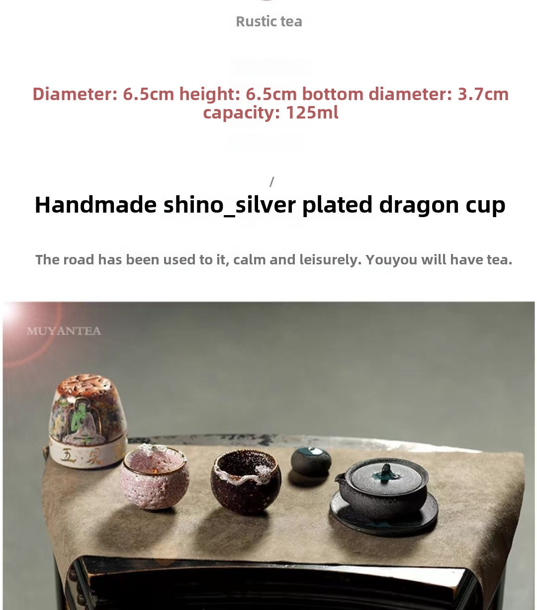 [Five-body design] Yitao handmade Shinoyaki master cup high-end silver dragon tea cup Chinese creative ceramic tea cup tea set single cup