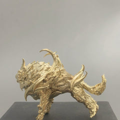 Ancient mythical beast Qiongqi Qilin Bai Ze pure copper solid domineering ornaments Chaos Taotie Taowu Bi'an Charter Chiwen