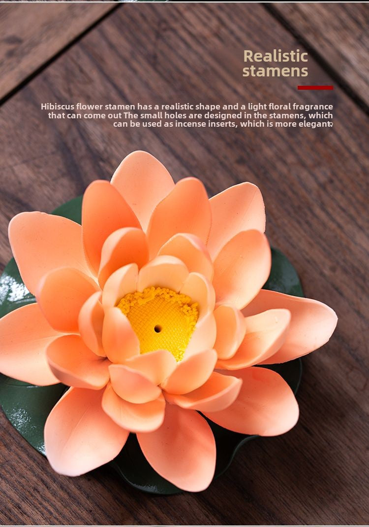 Ceramic color-changing lotus pure hand-made flower Zen ornaments can be inserted with incense Kung Fu tea ceremony color-changing tea pet tea set incense