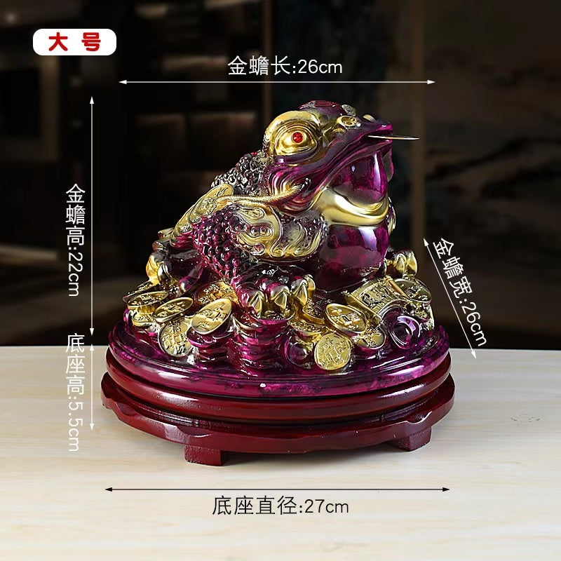 Purple Qi Donglai Lucky Golden Toad Ornaments High-end Opening Gift Office Home Shop Bar Golden Cicada Crafts