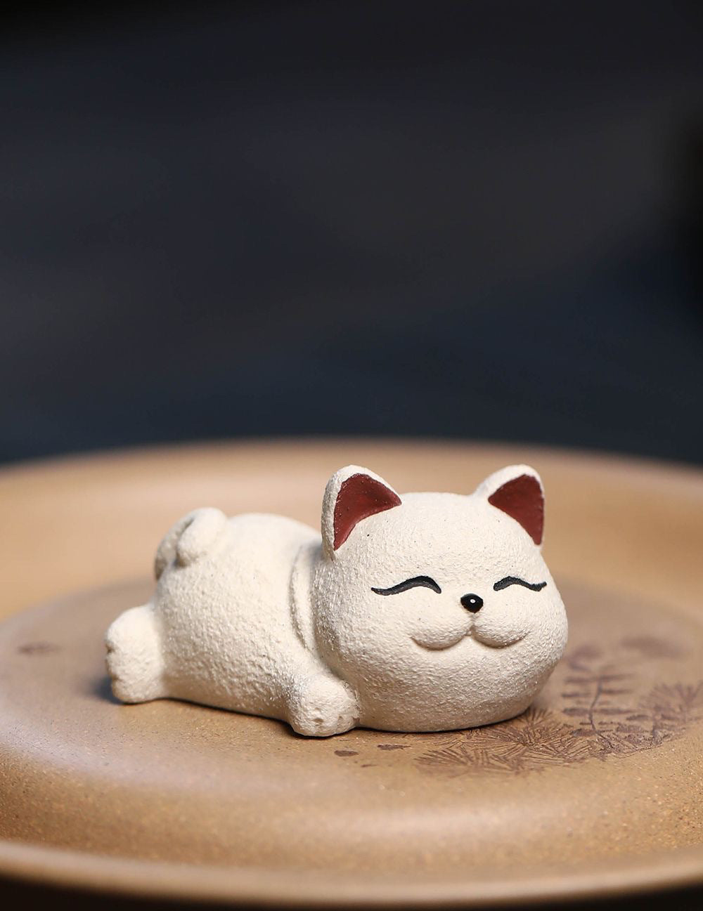 Yixing purple sand tea pet [Lucky Cat] Ornament sculpture tea set creative model can be raised to decorate the tea table kitten