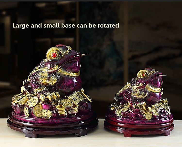 Purple Qi Donglai Lucky Golden Toad Ornaments High-end Opening Gift Office Home Shop Bar Golden Cicada Crafts