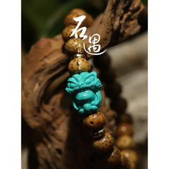 Optimized turquoise unicorn bunny baby bracelets, play accessories, personalized carvings, cute pets, single small jewelry beads