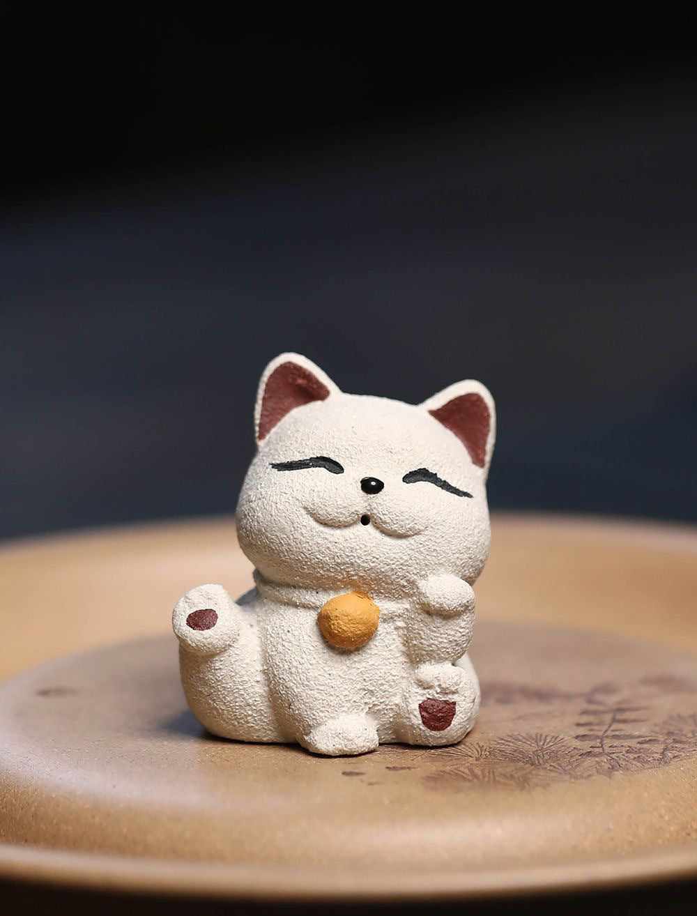 Yixing purple sand tea pet [Lucky Cat] Ornament sculpture tea set creative model can be raised to decorate the tea table kitten