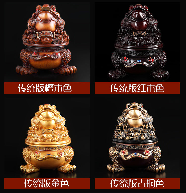 Golden toad fortune-bringing ornaments three-legged golden cicada opening gift shop office wine cabinet TV cabinet decoration