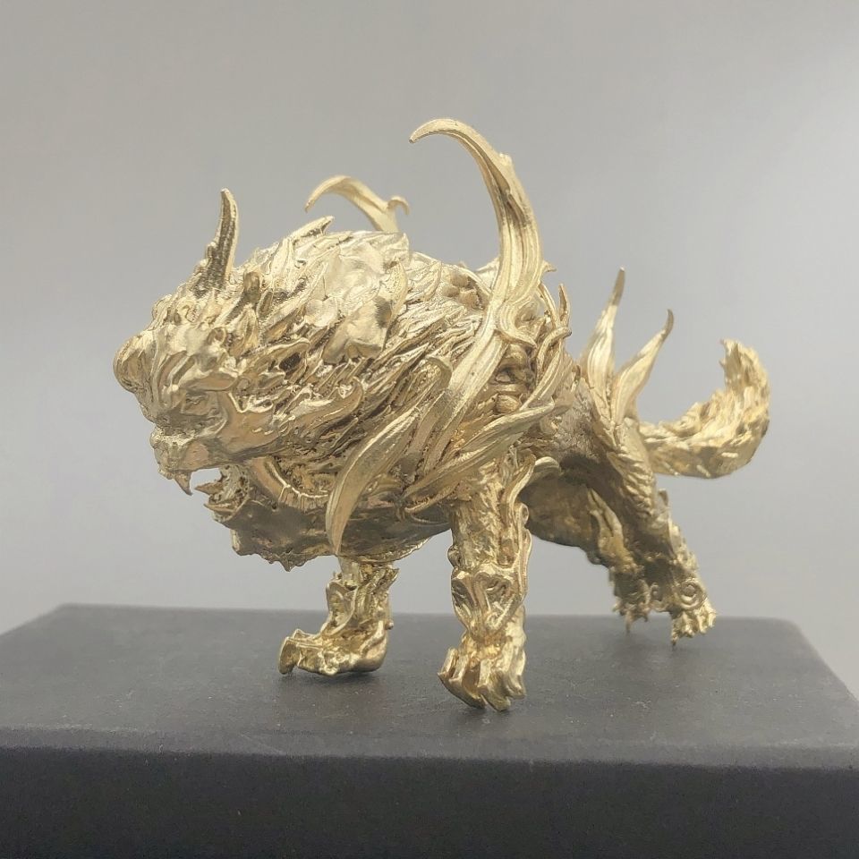 Ancient mythical beast Qiongqi Qilin Bai Ze pure copper solid domineering ornaments Chaos Taotie Taowu Bi'an Charter Chiwen