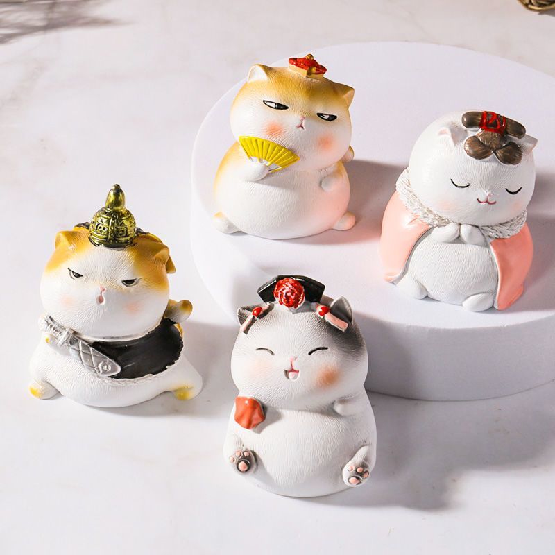 Forbidden City cat cute resin small ornaments royal cat car decoration Japanese healing gift office desktop