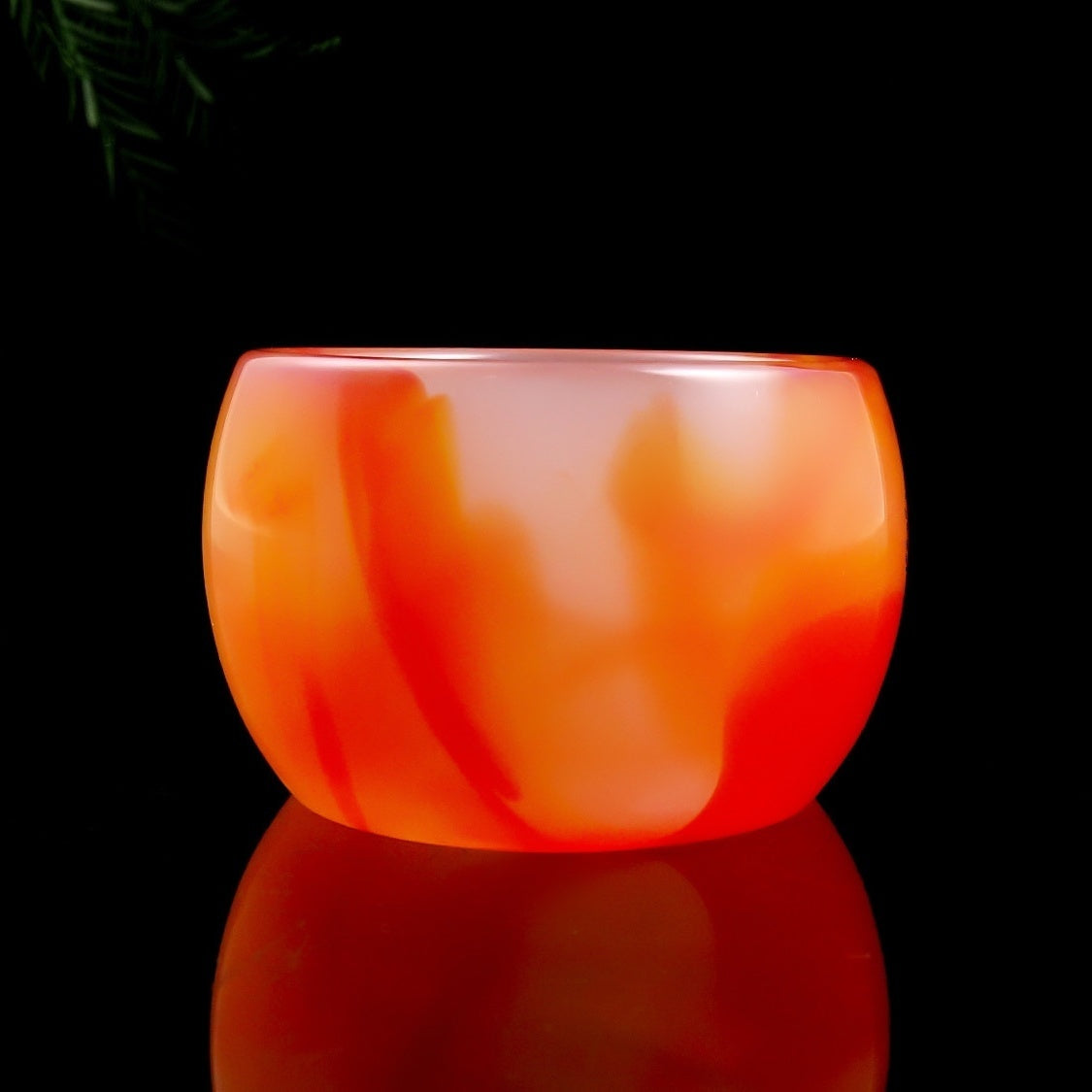 Natural glazed red agate jade tea set wine glass Kung Fu tea cup health single home owner high-end