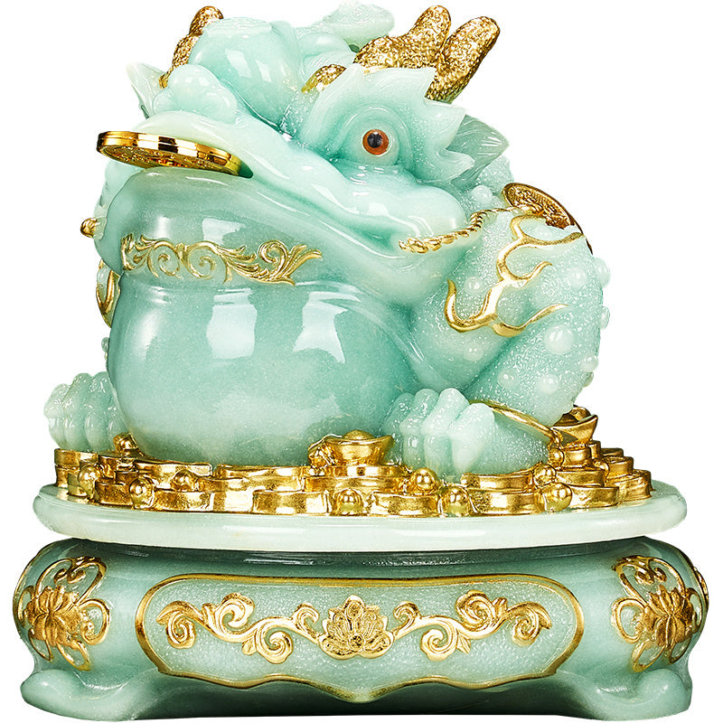 Jade golden toad ornaments to attract wealth golden cicada toad living room high-end atmosphere office table shop relocation opening gift