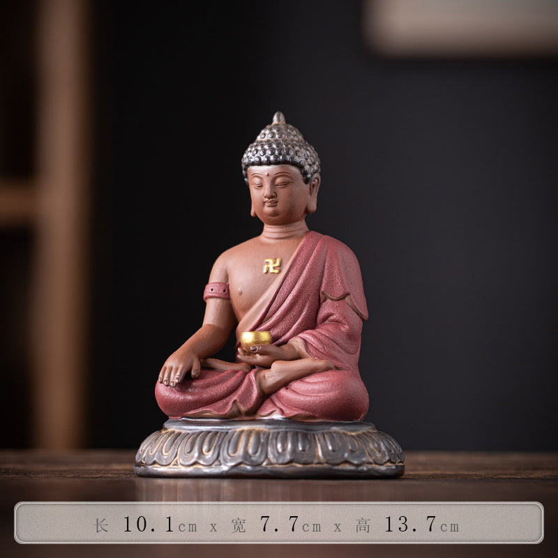 New Chinese Zen Sakyamuni Buddha small ornaments ceramic desktop Tathagata Buddha tea pet decoration crafts