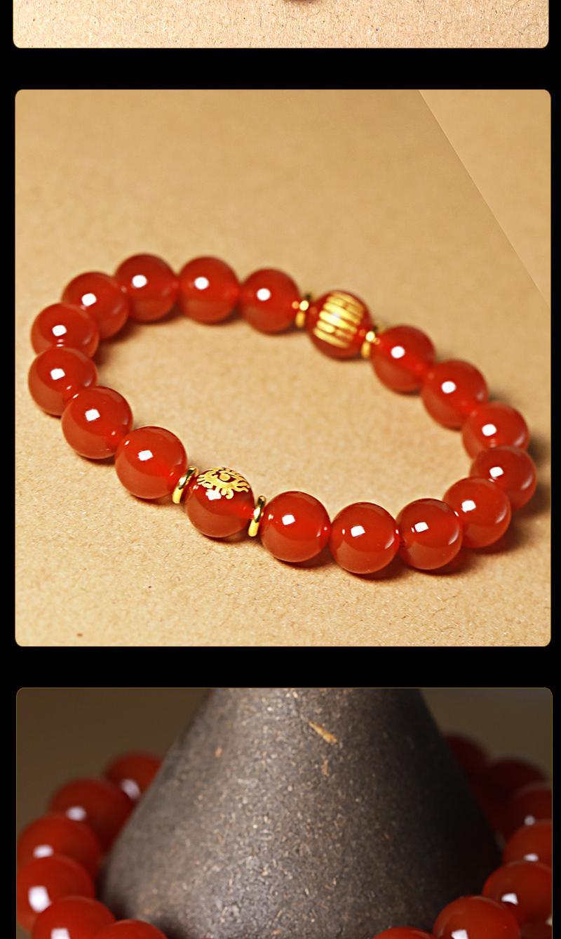 Natural agate ground Jin Lei Huo Feng Huo Qilin men and women's jewelry Li is fire five elements belonging to fire fire bracelet gift