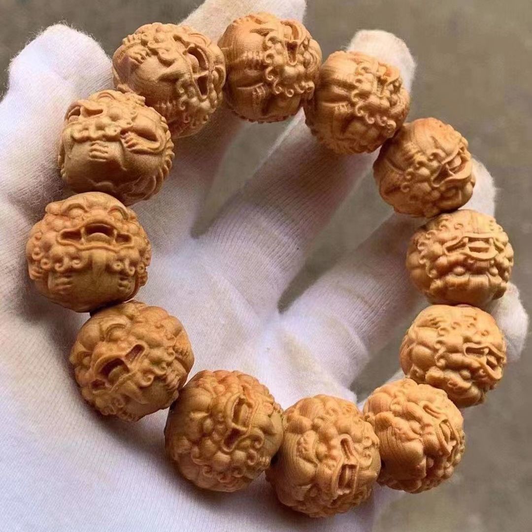 Taihang thuja zodiac bracelets, thuja carvings, pixiu Buddhist beads, hand-held bracelets, thuja wood dragon beads bracelets