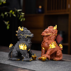 Kirin tea pet ornaments national style national trend boutique can be raised decoration auspicious beast creative home purple sand tea play tea table tea