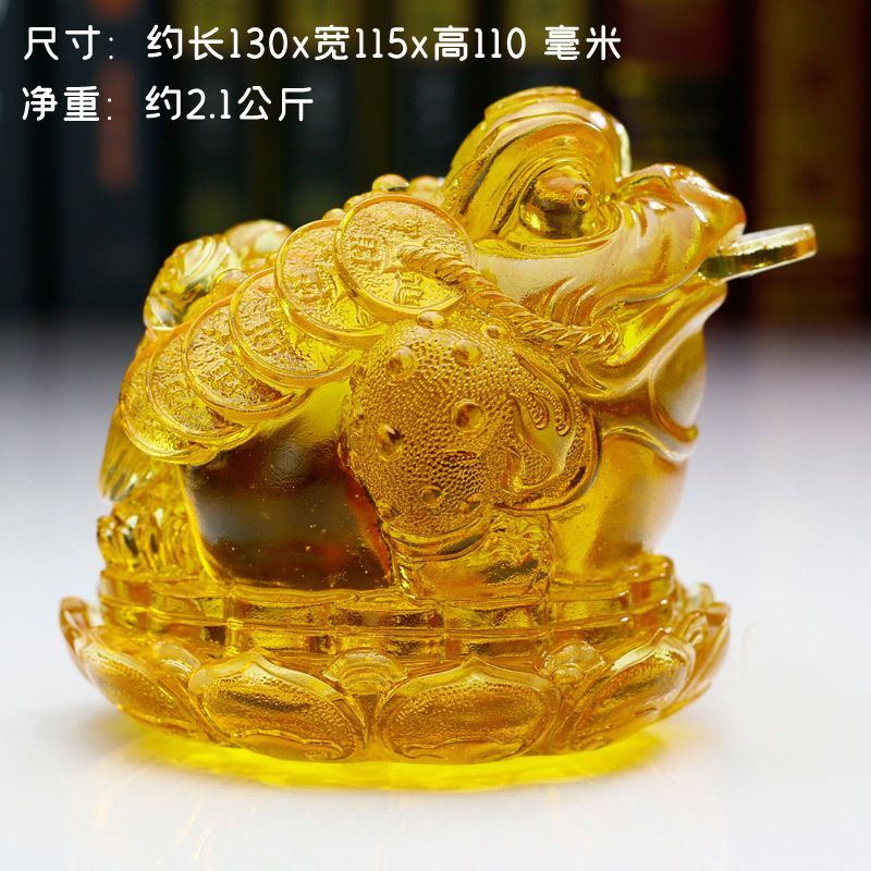 Eight directions to bring wealth three-legged golden toad fortune ornaments shop town house shop prosperous wealth living room gathering wealth glass toad crystal