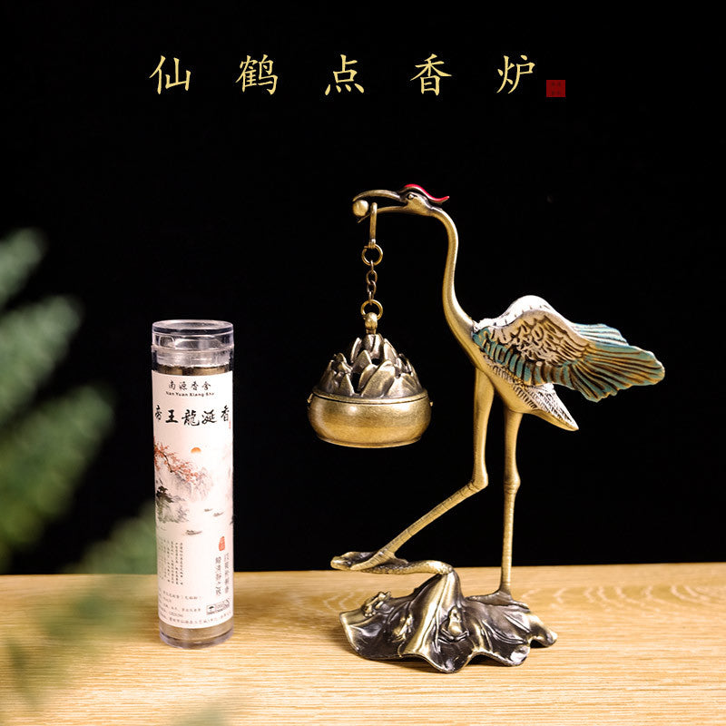 Flying crane incense burner home indoor tea pet tea table small ornaments incense burner small plate incense burner Chinese style incense burner