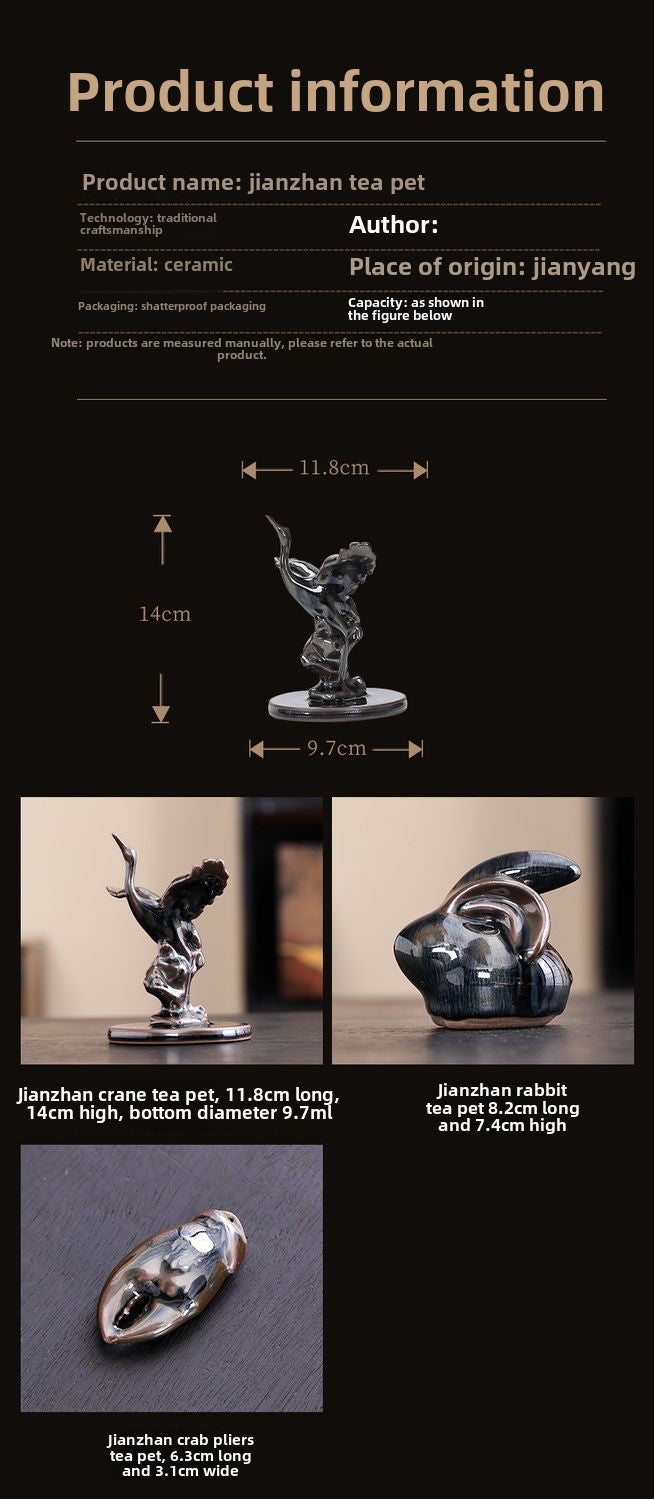 Creative Jianzhan Crane Tea Pet Ornaments Tea Table Tea Tray Tea Table Furnishings Tea Toys Living Room Office Desktop Decorations