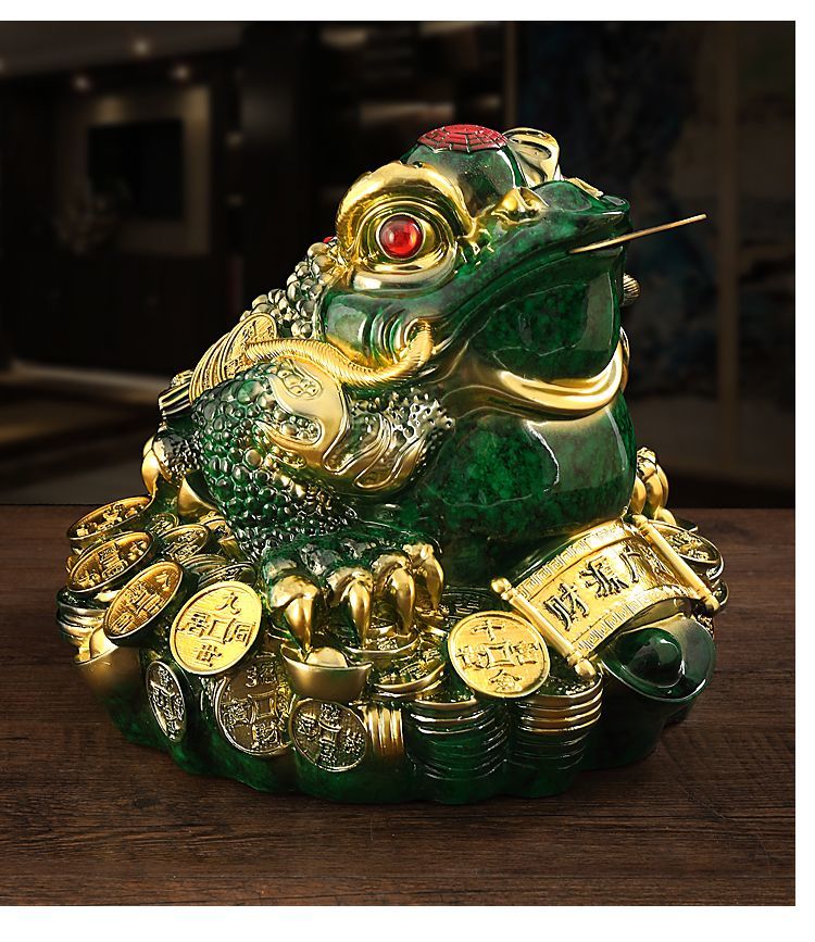 Lucky Golden Toad Ornaments Rotating Three-legged Toad Entrance TV Cabinet Office Decoration Shop Opening Hotel Gift