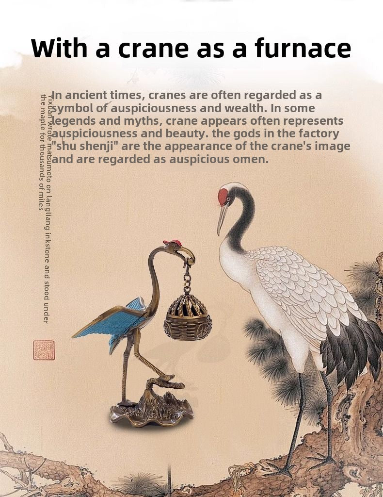 Flying crane incense burner home indoor tea pet tea table small ornaments incense burner small plate incense burner Chinese style incense burner