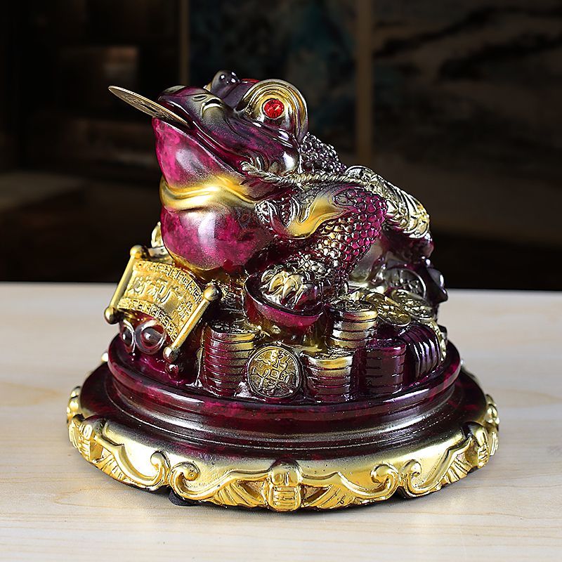 Purple Qi Donglai Lucky Golden Toad Ornaments High-end Opening Gift Office Home Shop Bar Golden Cicada Crafts