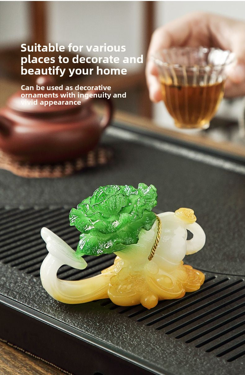 Baicai Ruyi cabbage ornaments porch tea table tea pet home living room decoration creative desk decoration ornaments