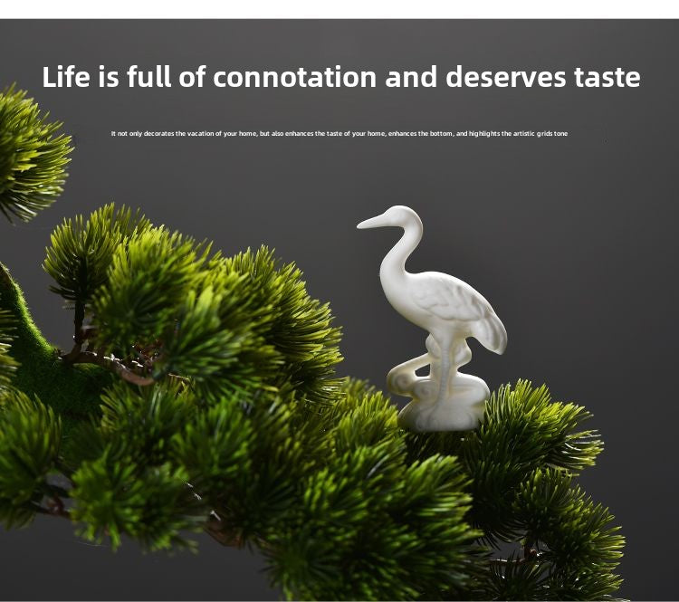 Porcelain Juyuan high-end all-porcelain white crane living room tea table tea pet ceramic ornaments crafts creative bonsai decoration crane