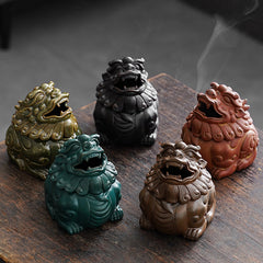 Ceramic Zen mythical beast Kirin plate incense burner mugwort agarwood Suan Ni sandalwood incense burner tea pet creative ornaments