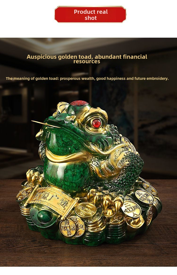 Lucky Golden Toad Ornaments Rotating Three-legged Toad Entrance TV Cabinet Office Decoration Shop Opening Hotel Gift